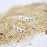 "You Are My Sun My Moon and All My Stars" -EE Cummings Wrap Ring - Chocolate and Steel