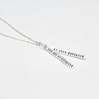 "You Are My Sunshine My Only Sunshine" Quote Necklace - Chocolate and Steel