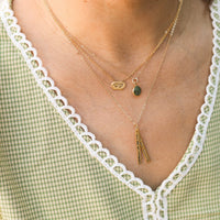 "You Are My Sunshine My Only Sunshine" Quote Necklace - Chocolate and Steel