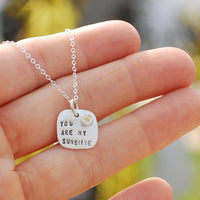 "You are My Sunshine" Quote Necklace - Chocolate and Steel
