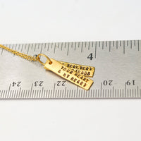 "Your heart and my heart are very, very old friends" -Hafez Quote necklace - Chocolate and Steel
