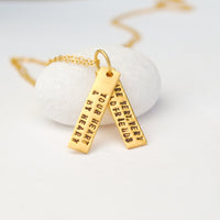 "Your heart and my heart are very, very old friends" -Hafez Quote necklace - Chocolate and Steel