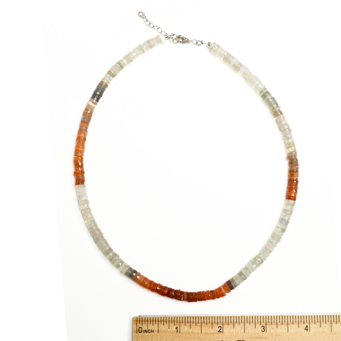 Candy Necklace - Peach and Grey Quartz Heishi necklace