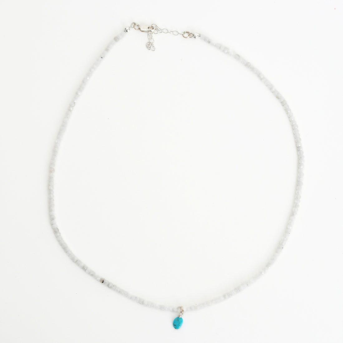 Frieda Moonstone and Turquoise Beaded Necklace