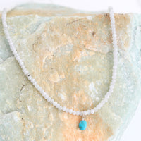 Frieda Moonstone and Turquoise Beaded Necklace