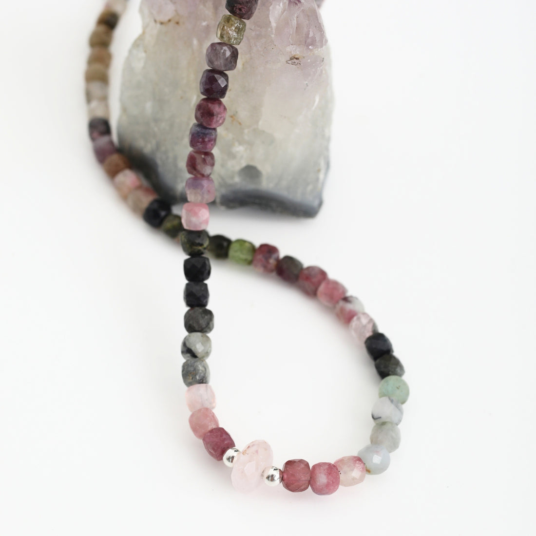 Betty Tourmaline and Morganite Beaded Necklace