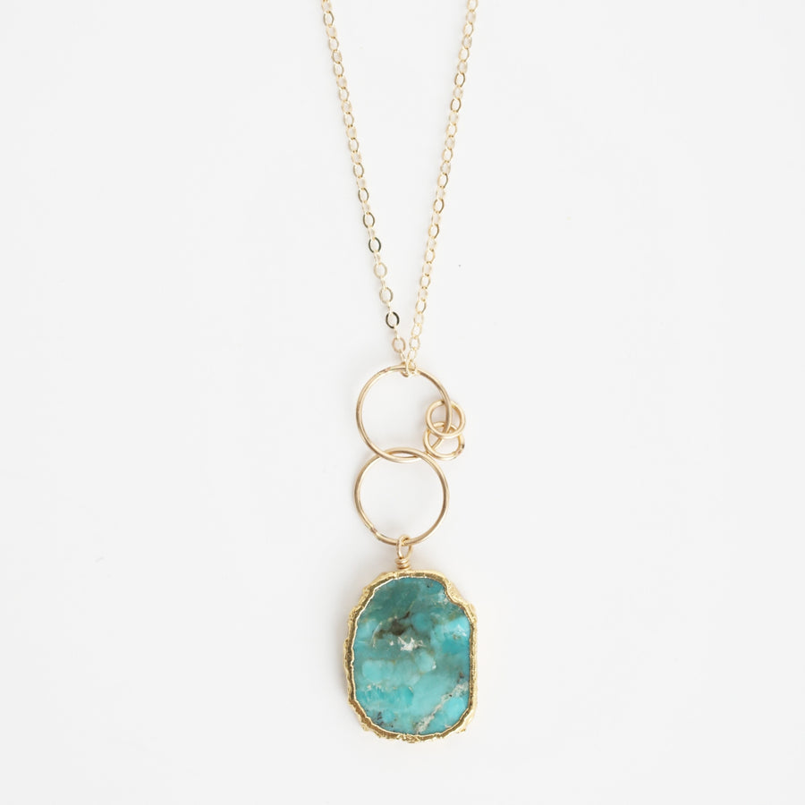 Hawkins Turquoise Slice pendant necklace