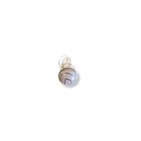 Button Gemstone Charm Necklace - Botswana Agate