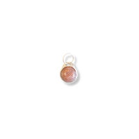 Button Gemstone Charm Necklace - Botswana Agate