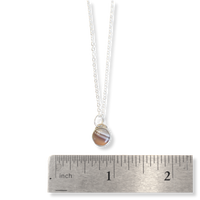 Button Gemstone Charm Necklace - Botswana Agate