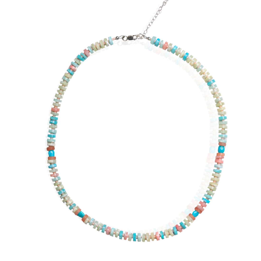 Candy Necklace and Bracelet - Peruvian Opal Pastel Rainbow Heishi