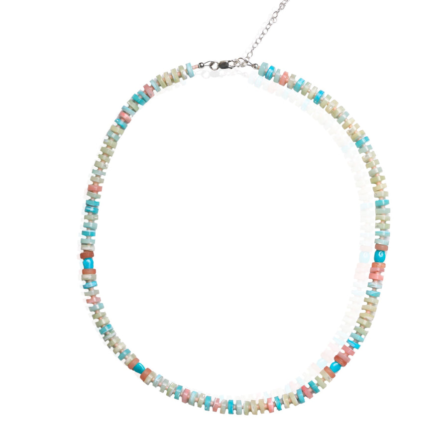 Candy Necklace and Bracelet - Peruvian Opal Pastel Rainbow Heishi