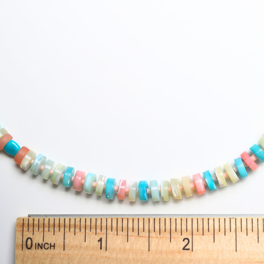 Candy Necklace and Bracelet - Peruvian Opal Pastel Rainbow Heishi