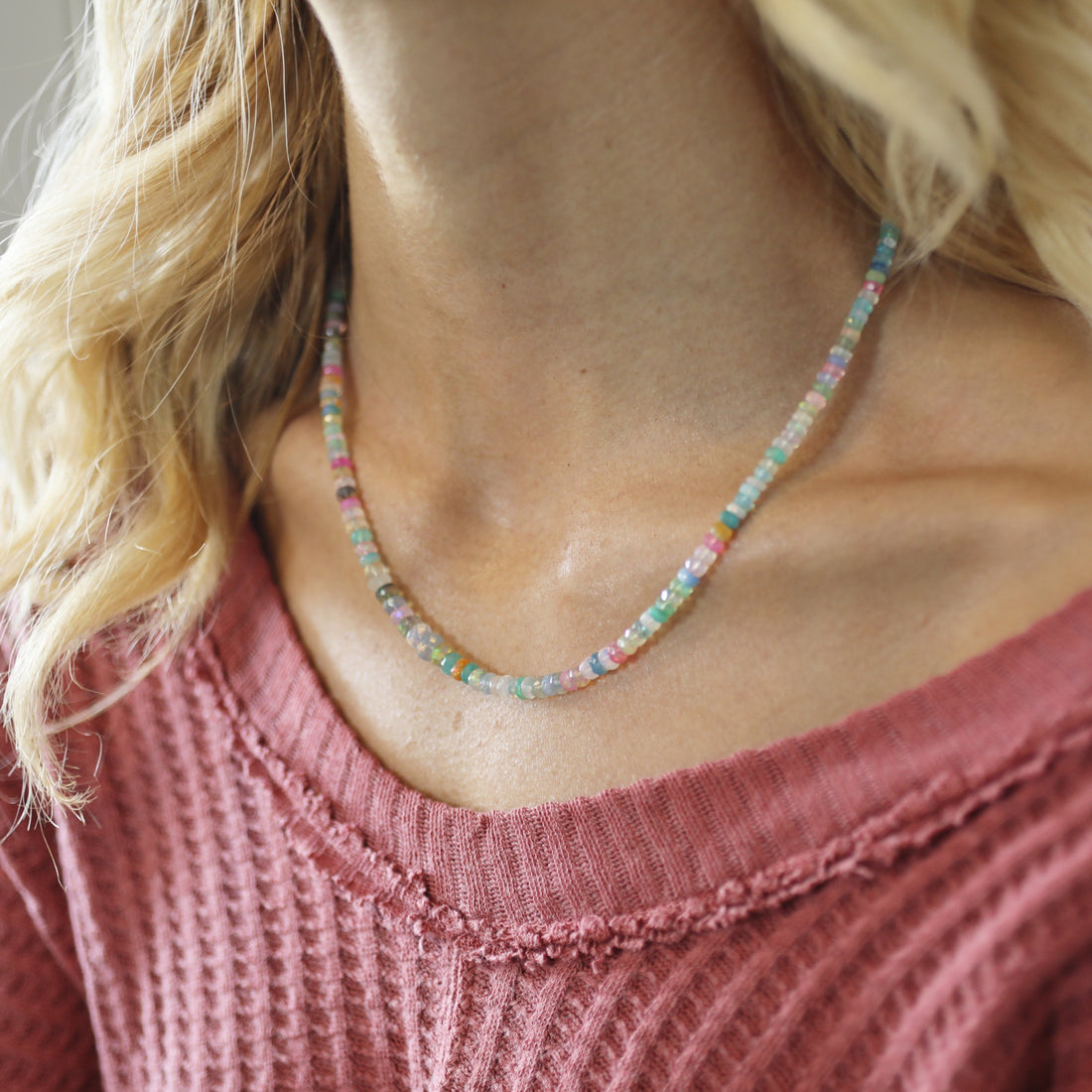Candy Opal Necklace - Pastel