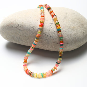 Confetti Opals Necklace - Warm Rainbow Opals