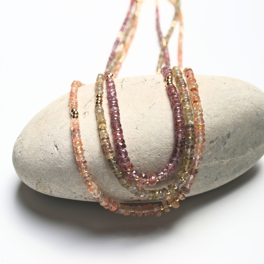 Sapphire Necklace in Sunrise Peach
