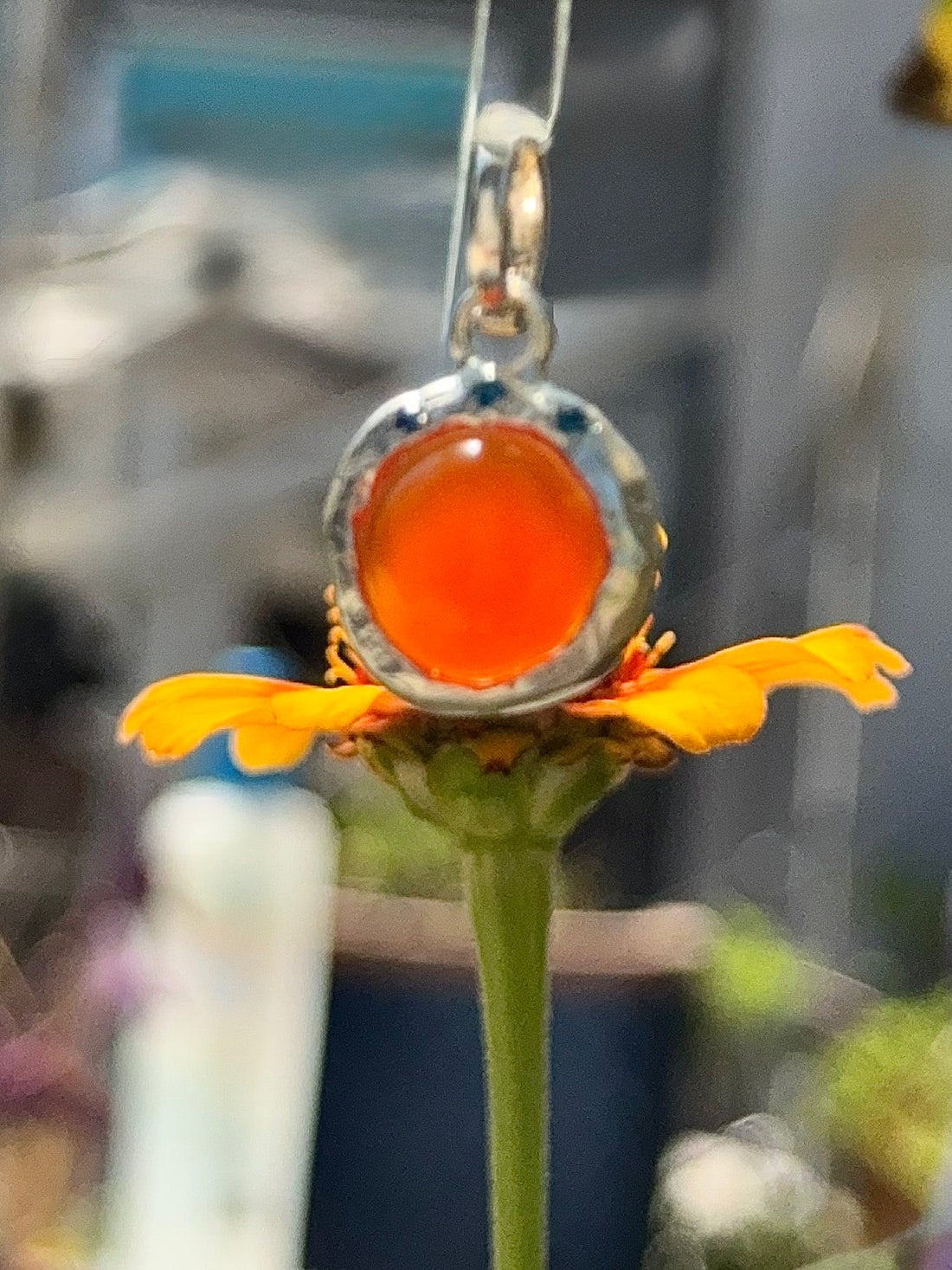 Gemdrop Juicy Chalcedony Charm Necklace