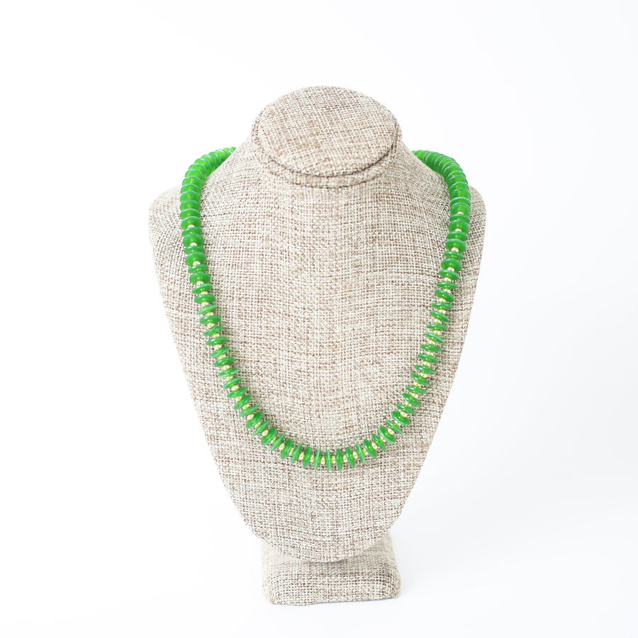 Isabel Green Quartz and Gold Necklace