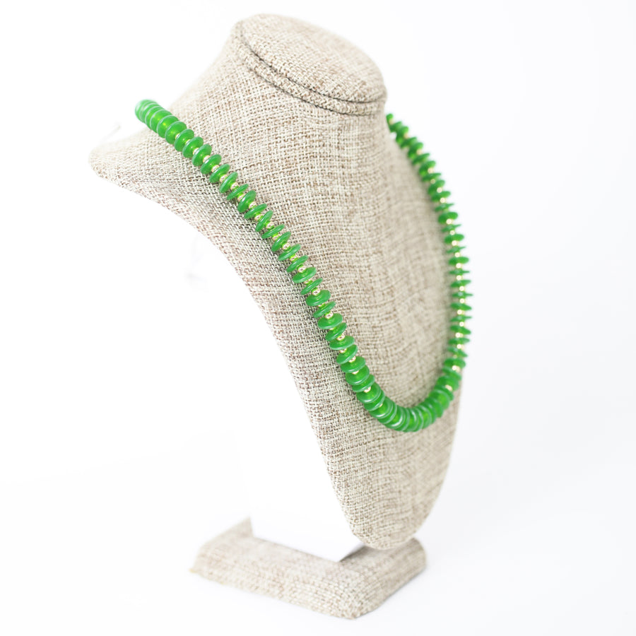 Isabel Green Quartz and Gold Necklace