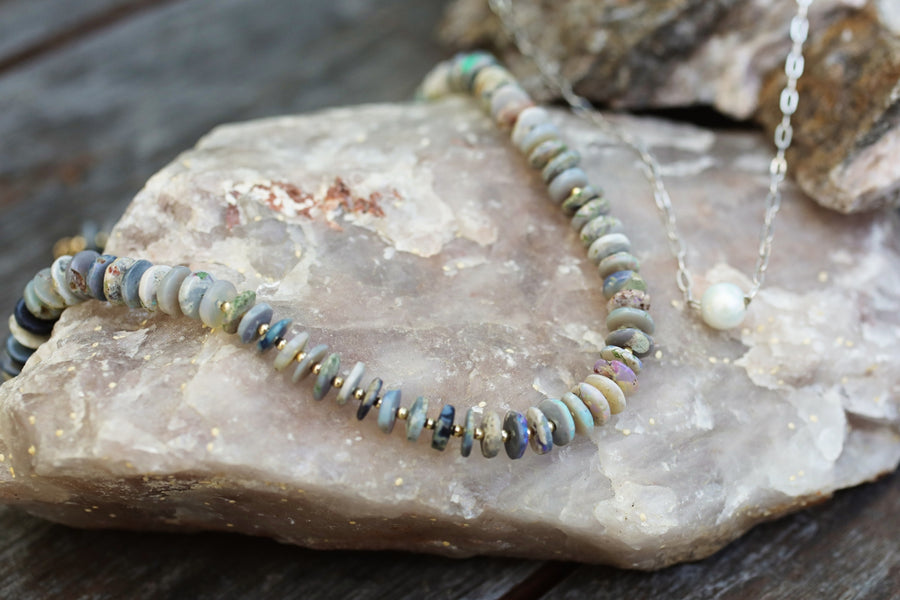 Seaside Boulder Opal Necklace