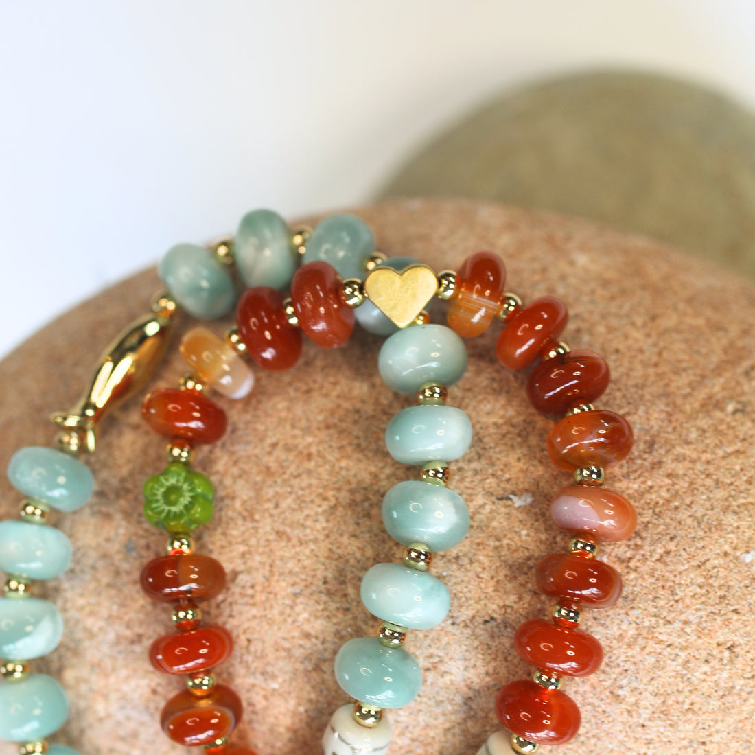 Swim the Sea Green Moonstone Stretch Bracelet
