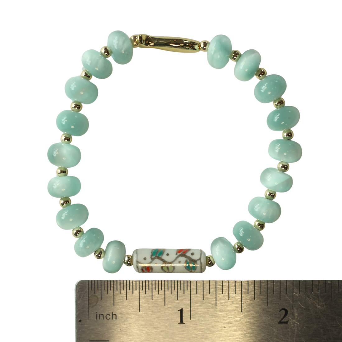 Swim the Sea Green Moonstone Stretch Bracelet
