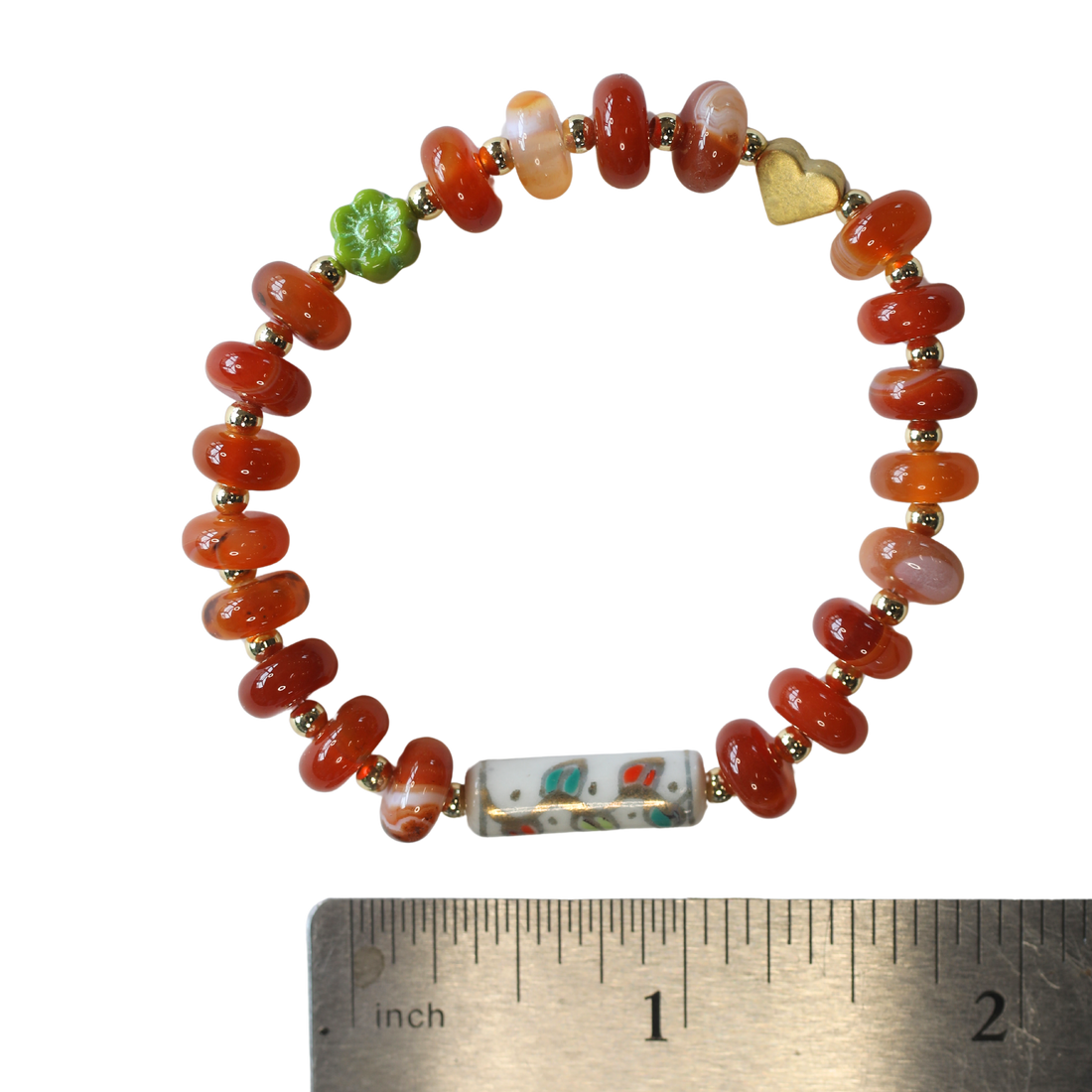 Blooming Love Red Agate Stretch Bracelet