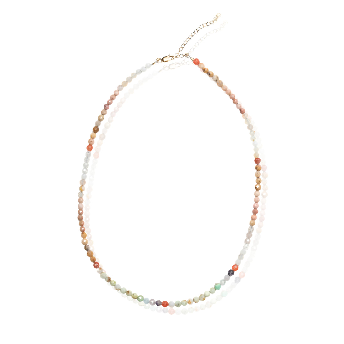 Small Pebbles Chrysoprase and Rhodochrosite Necklace