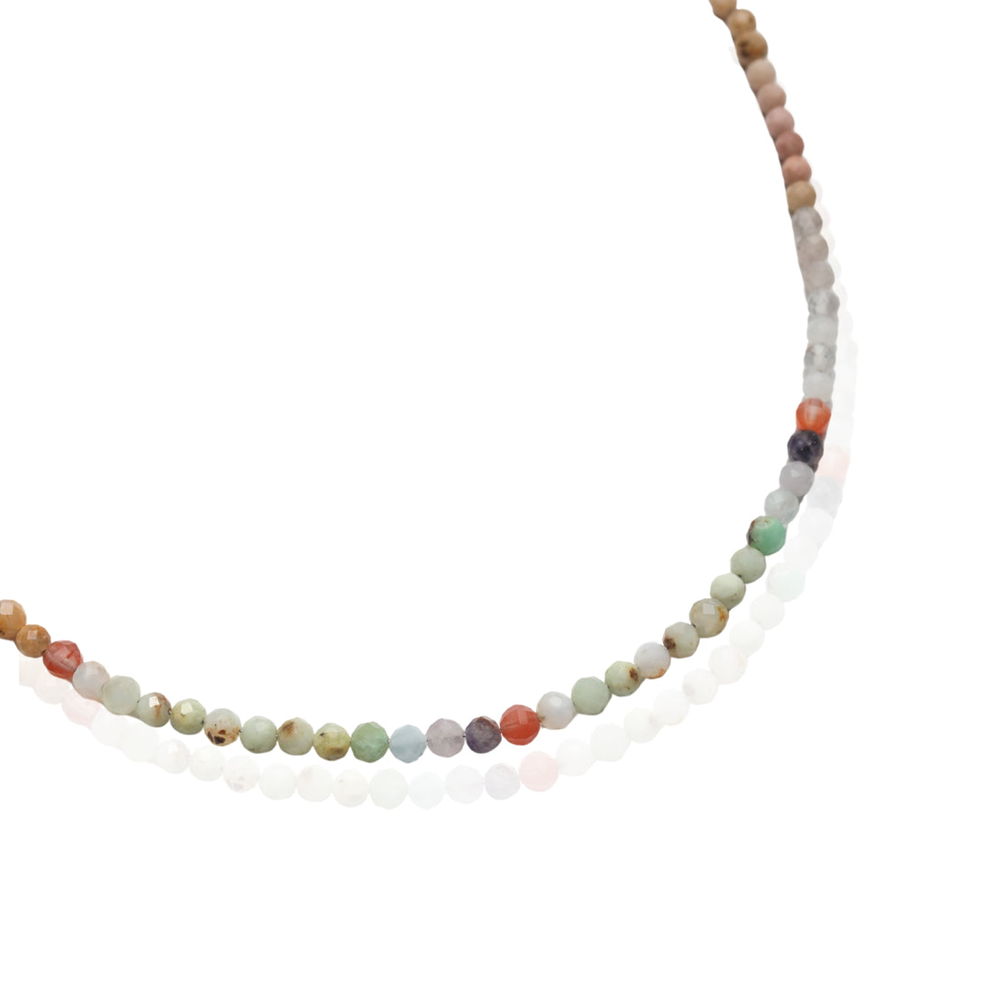 Small Pebbles Chrysoprase and Rhodochrosite Necklace