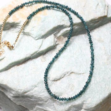 Tiny Pebbles Rare Grandidierite Necklace - Rare Sparkle & Deep Energy