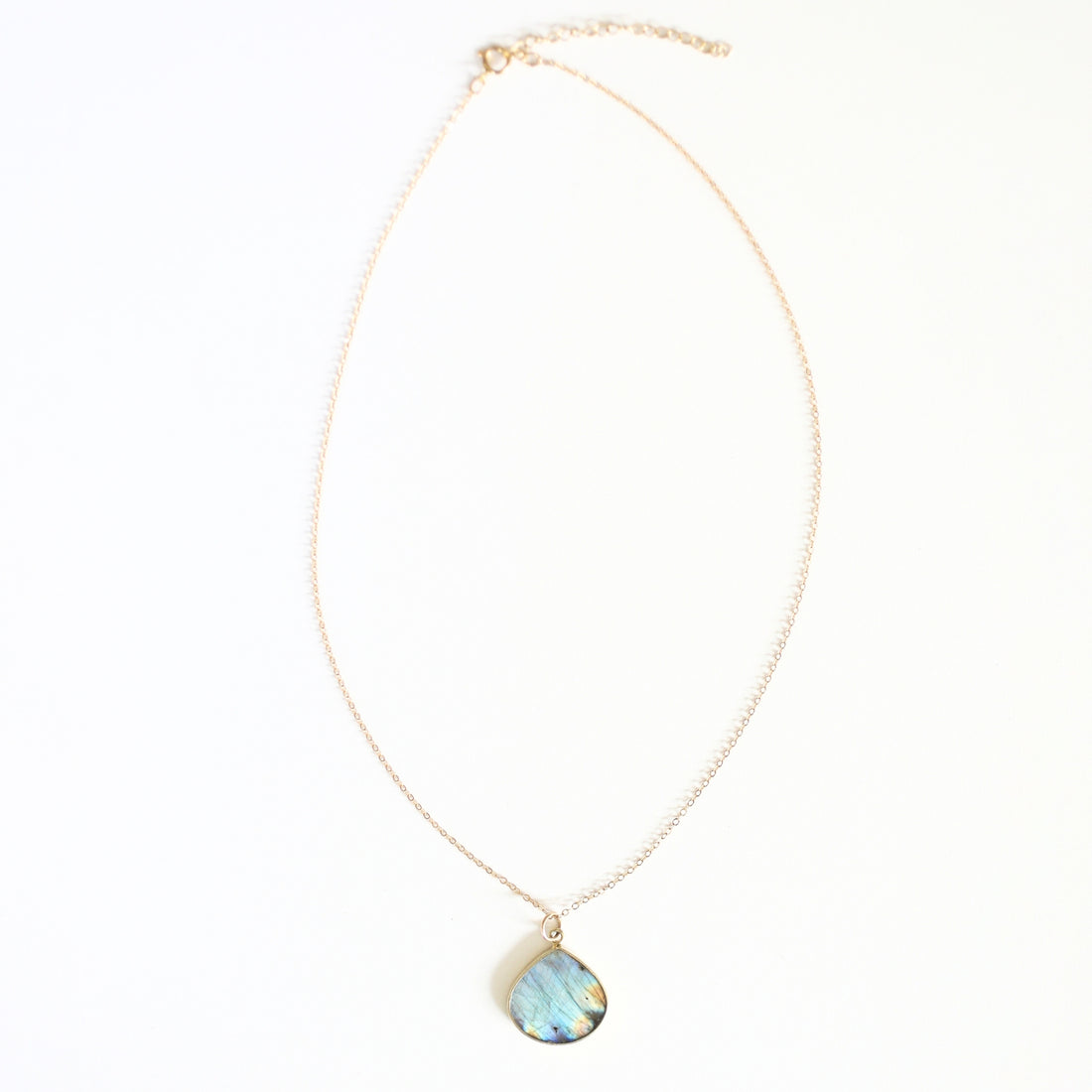 Misty Drop Gemstone Charm Necklace