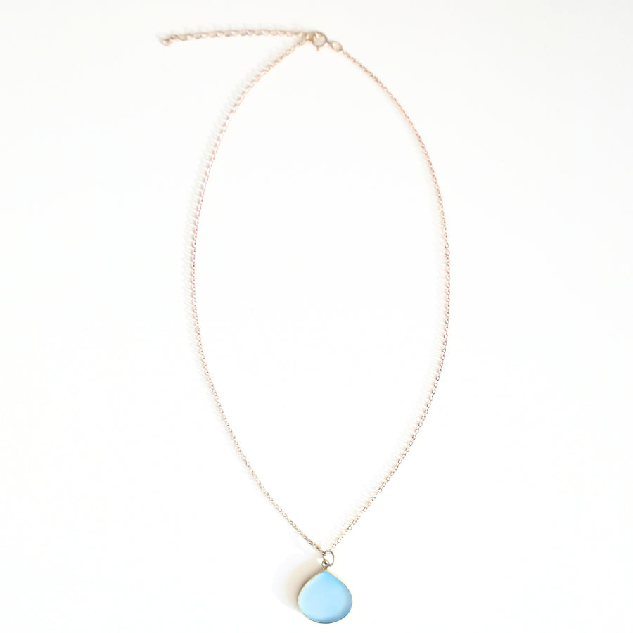 Misty Drop Gemstone Charm Necklace