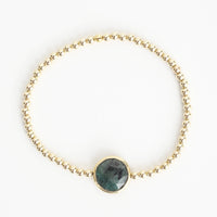 Gold Bead Bracelet with Emerald or Pearl - Seabreeze Bracelet