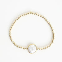 Gold Bead Bracelet with Emerald or Pearl - Seabreeze Bracelet