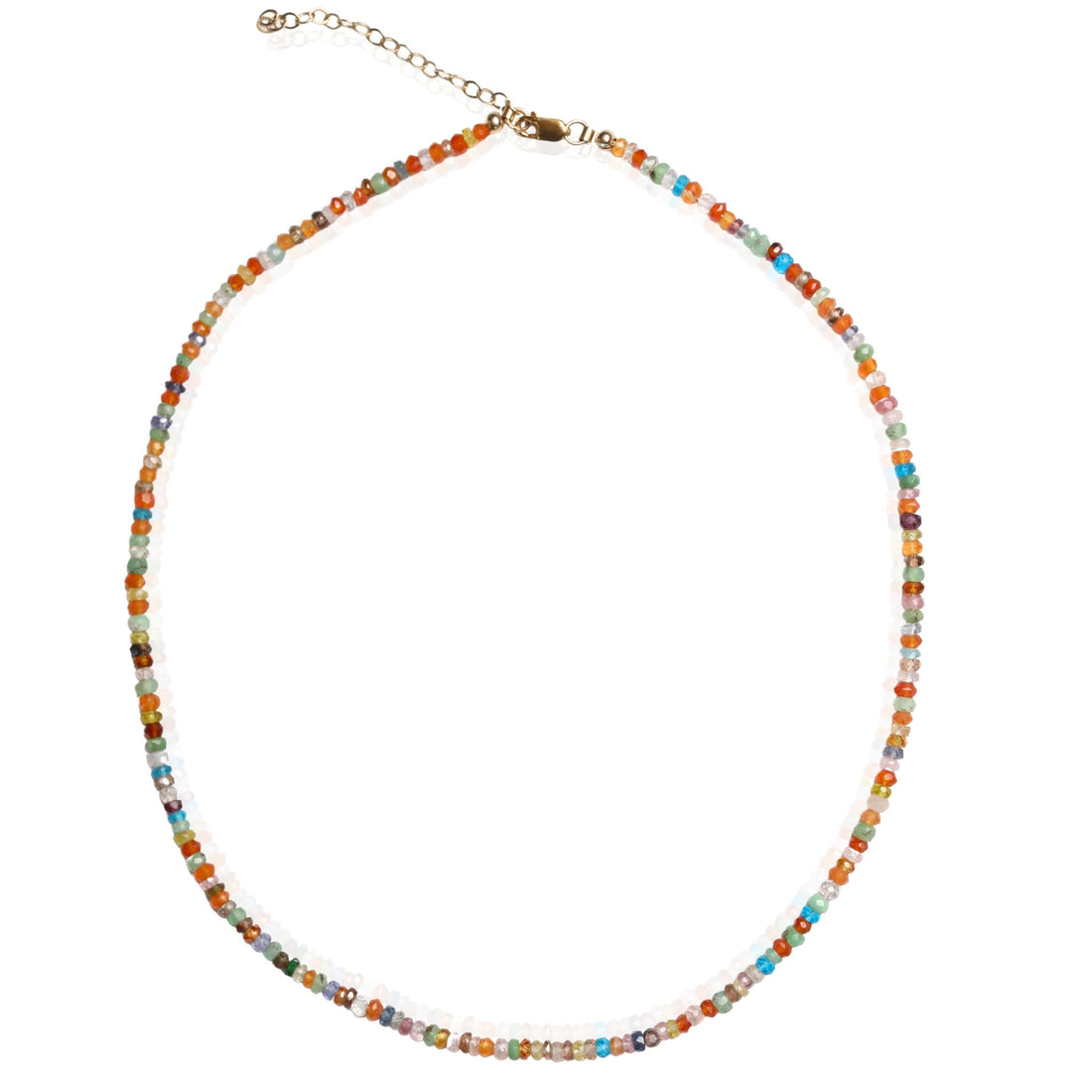 Tiny Pebbles Carnelian, Hessonite Garnet Mixed Semi-Precious Stones Necklace