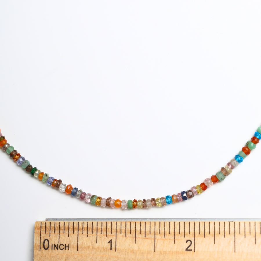 Tiny Pebbles Carnelian, Hessonite Garnet Mixed Semi-Precious Stones Necklace