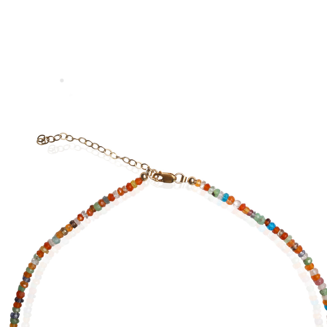 Tiny Pebbles Carnelian, Hessonite Garnet Mixed Semi-Precious Stones Necklace