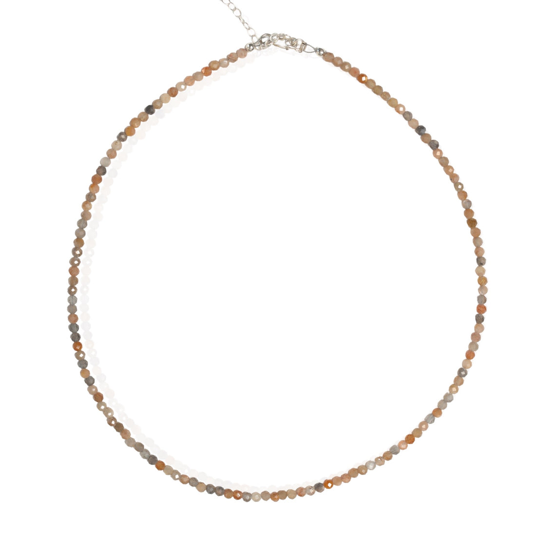 Small Pebbles Peach and Grey Moonstone Necklace