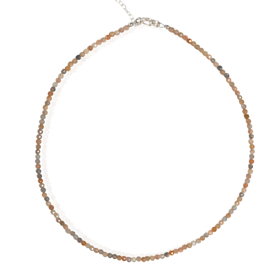 Small Pebbles Peach and Grey Moonstone Necklace