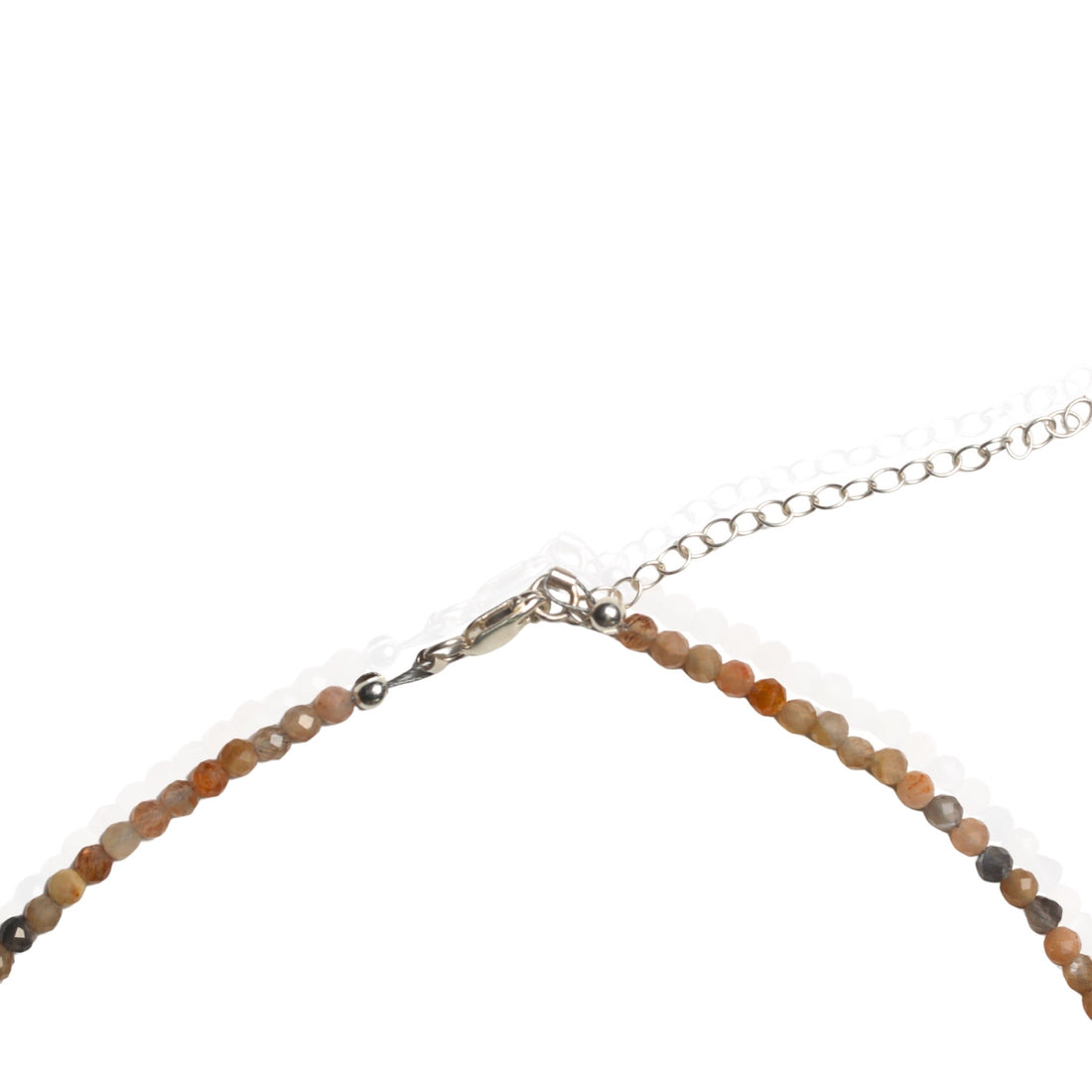 Small Pebbles Peach and Grey Moonstone Necklace