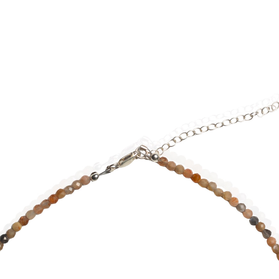 Small Pebbles Peach and Grey Moonstone Necklace