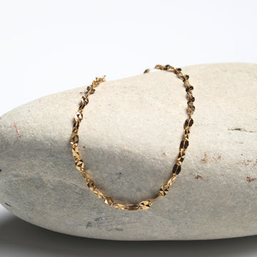 Starbust Dapped Chain Bracelet- 14kt Gold Filled