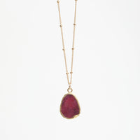 "The Ruby" Organic Teardrop Pendant Necklace