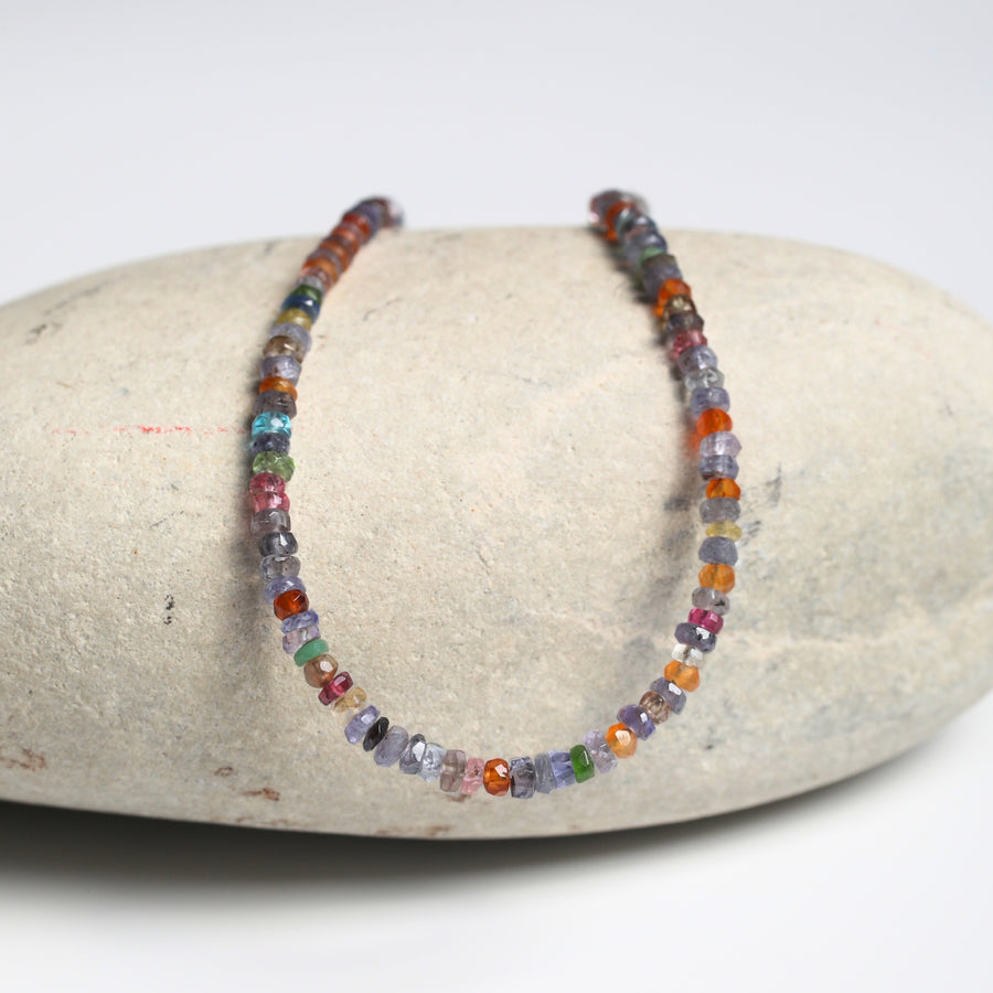 Tiny Pebbles Tanzanite Mixed Semi-Precious Stones Necklace