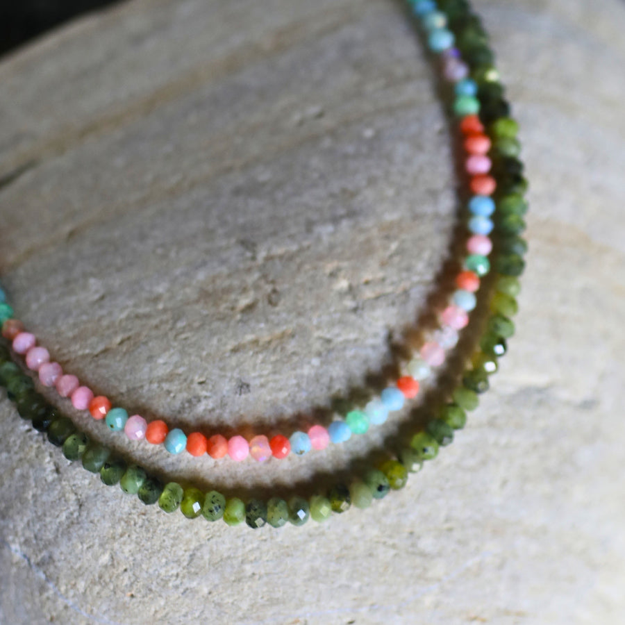 Tiny Pebbles Multi-Colored Pastel Opals Necklace