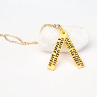 "Nobody need wait a single moment before starting to improve the world" - Anne Frank Quote Necklace