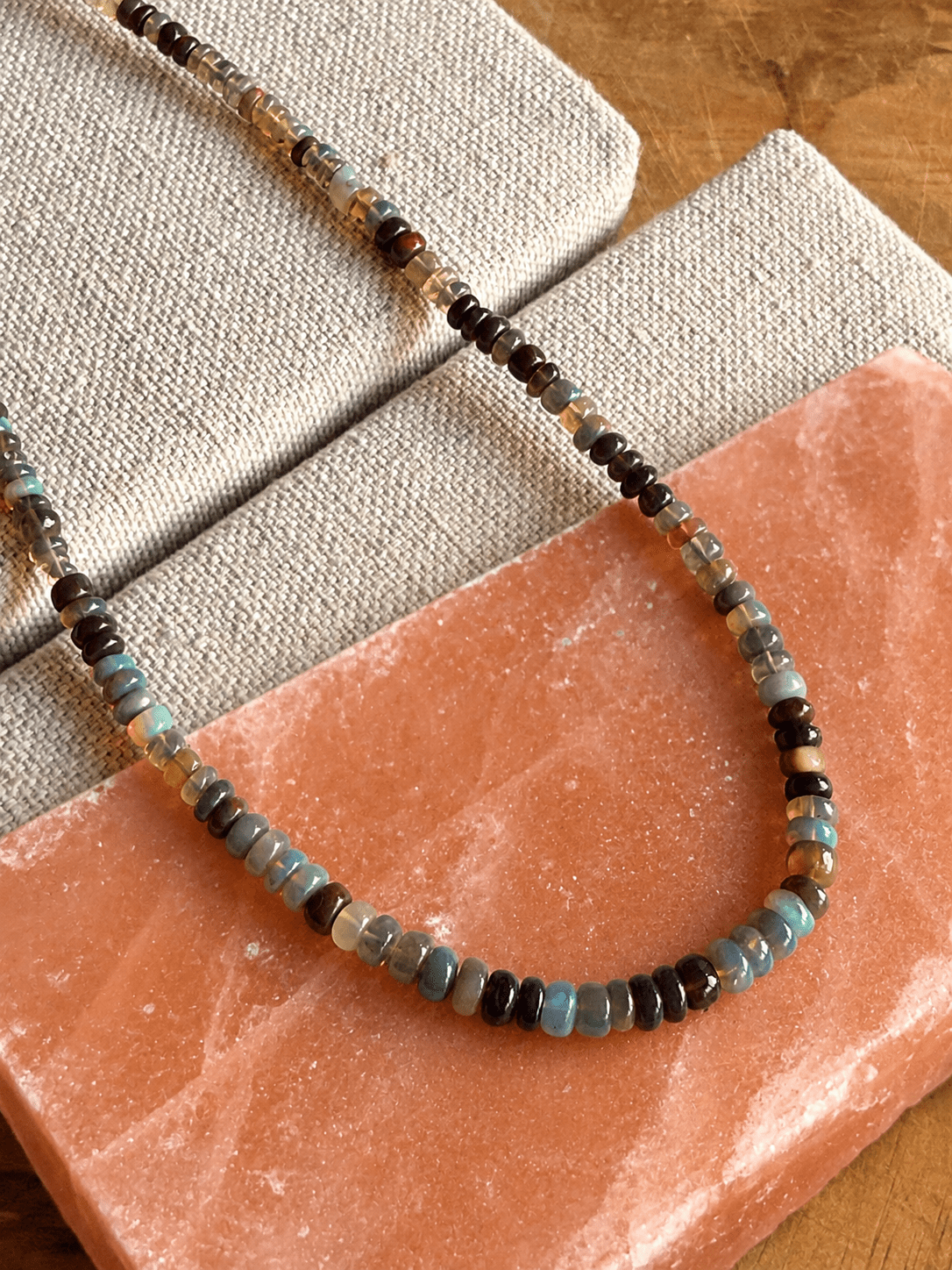 Bahama Blue Graduated Opal Necklace — One of a Kind - Chocolate and Steel