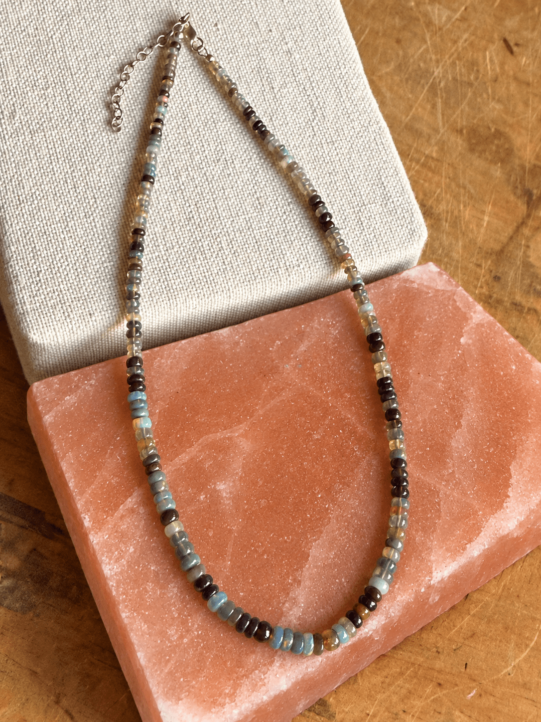 Bahama Blue Graduated Opal Necklace — One of a Kind - Chocolate and Steel