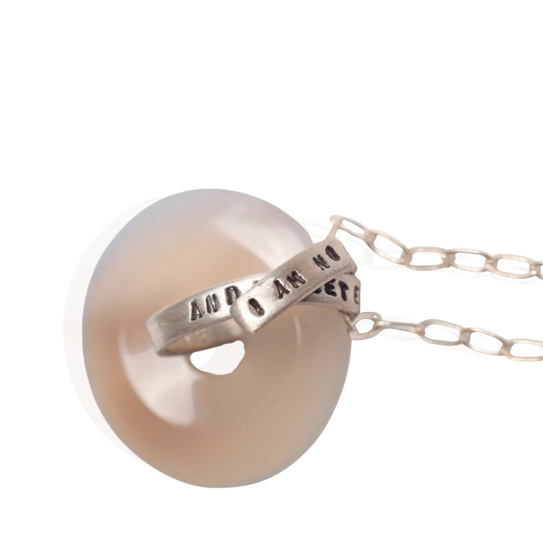 Charlotte Brontë Bird in the Clouds Quote Necklace - Chocolate and Steel