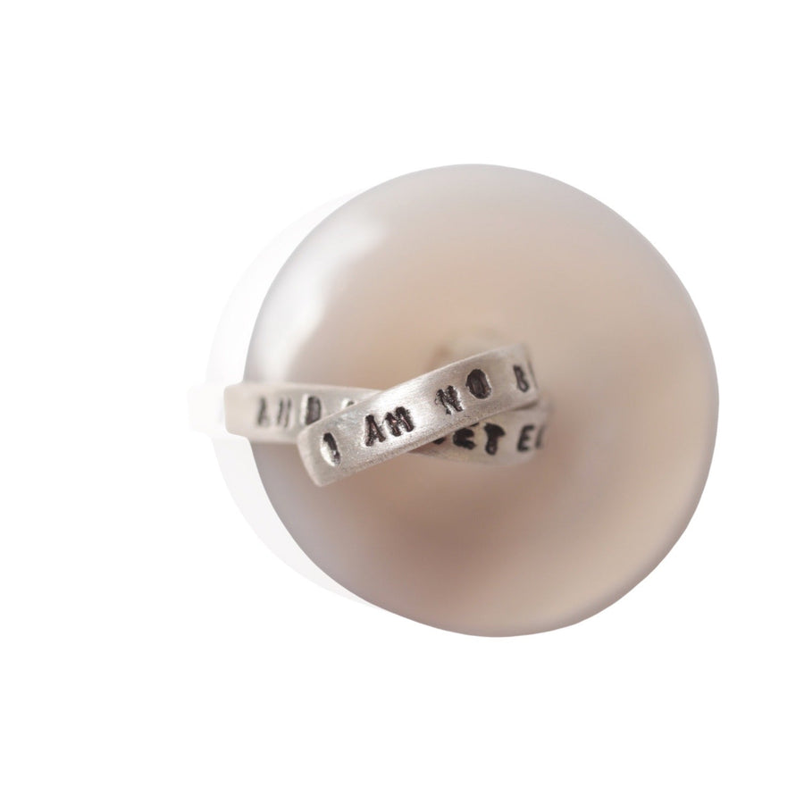 Charlotte Brontë Bird in the Clouds Quote Necklace - Chocolate and Steel